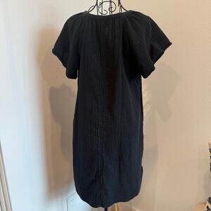 Universal Thread Black Gauze Cotton Short Sleeve Mini Dress Small